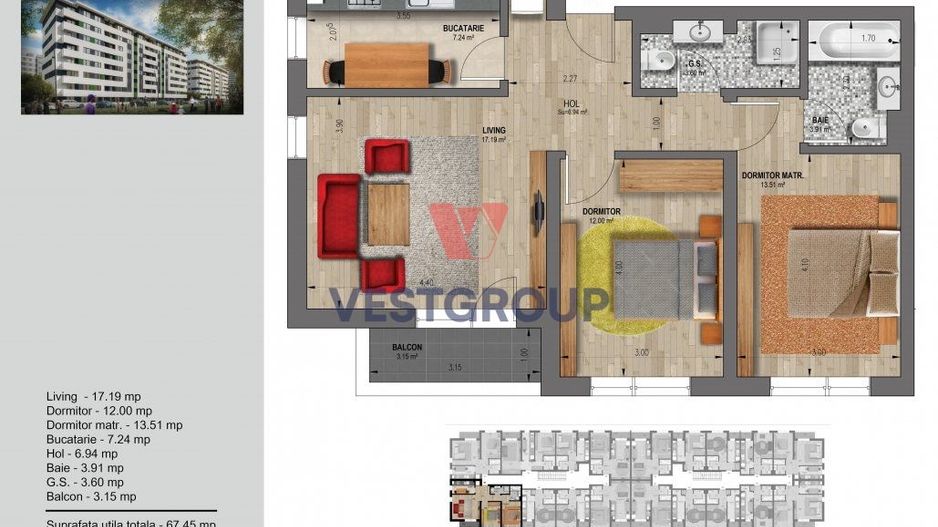 Apartamente si Garsoniere Militari 2 camere - Poză 12