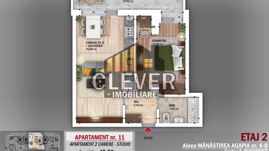 Apartament 2 camere, Comision 0%| metrou Nicolae Grigorescu - Schiță 8