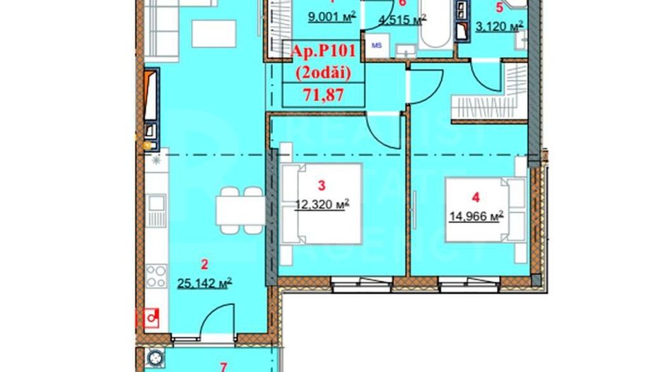 Vânzare, apartament, 2 camere, str. Nicolae Dimo sectorul Durlești - Poză 3