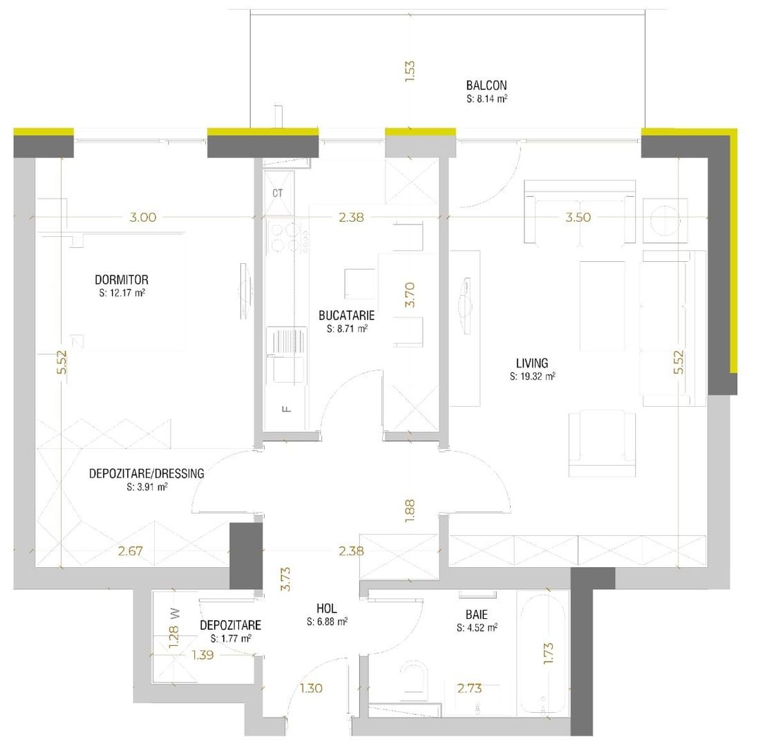 Apartament 2 Camere Nou în Urban Plaza Terasă Finisaje Moderne - Poză 24