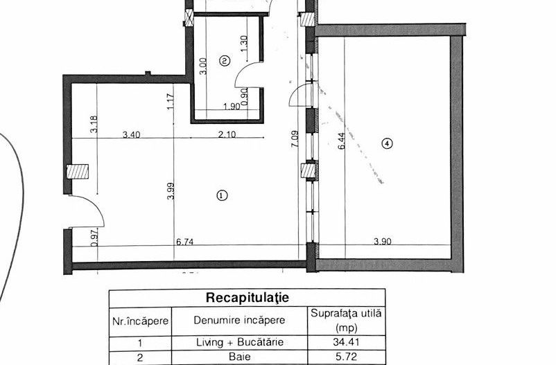 Apartament 2 Camere | Terasa 24 mp | Zona BT Arena si Cluj Arena - Schiță 11