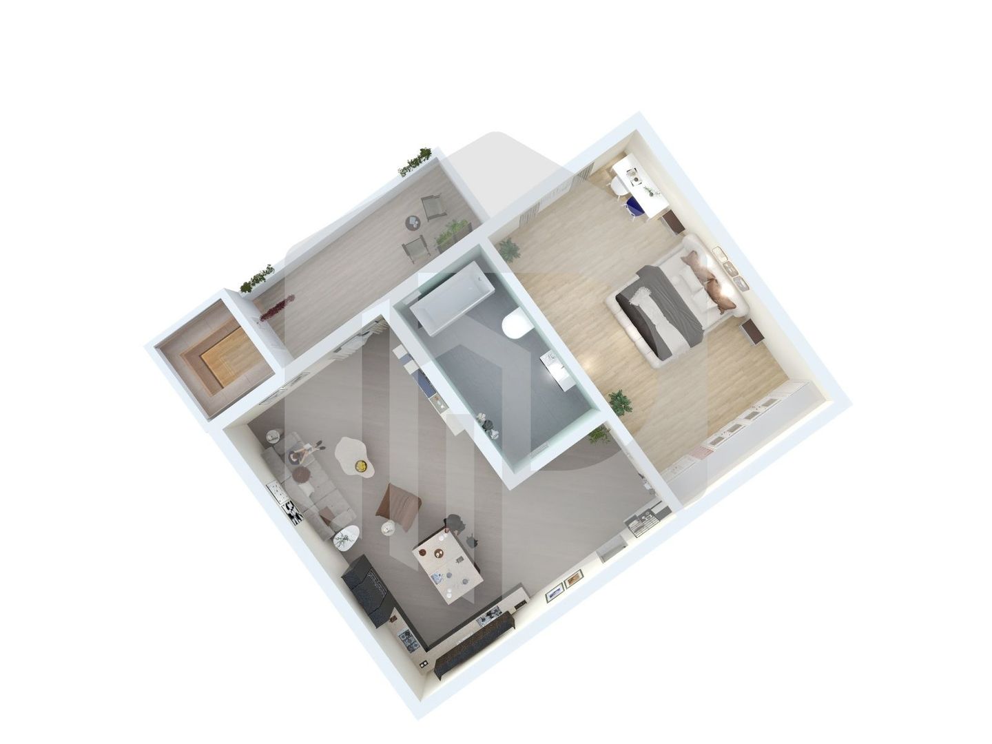 Apartament | 2 Camere | Lacul lui Binder | 40mpu | Parter | Gradina - Poză 3