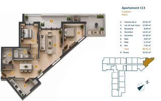 Apartament cu CF 3 camere recompartimentate in 4 camere langa viitorul Parc Est - Poză 6
