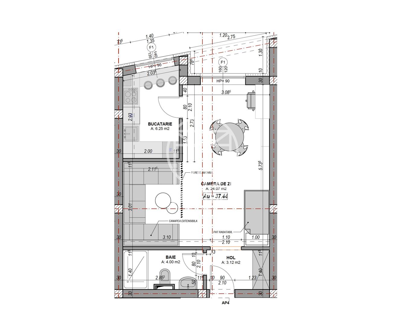 Garsoniera decomandata, aer conditionat, finisata la alb(NCL-COL-ap.4) - Poză 5