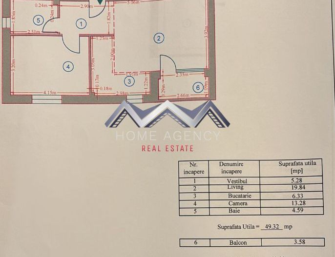 Apartament 2 camere Otopeni | mobilat, utilat, parcare | bloc cu lift - Schiță 8