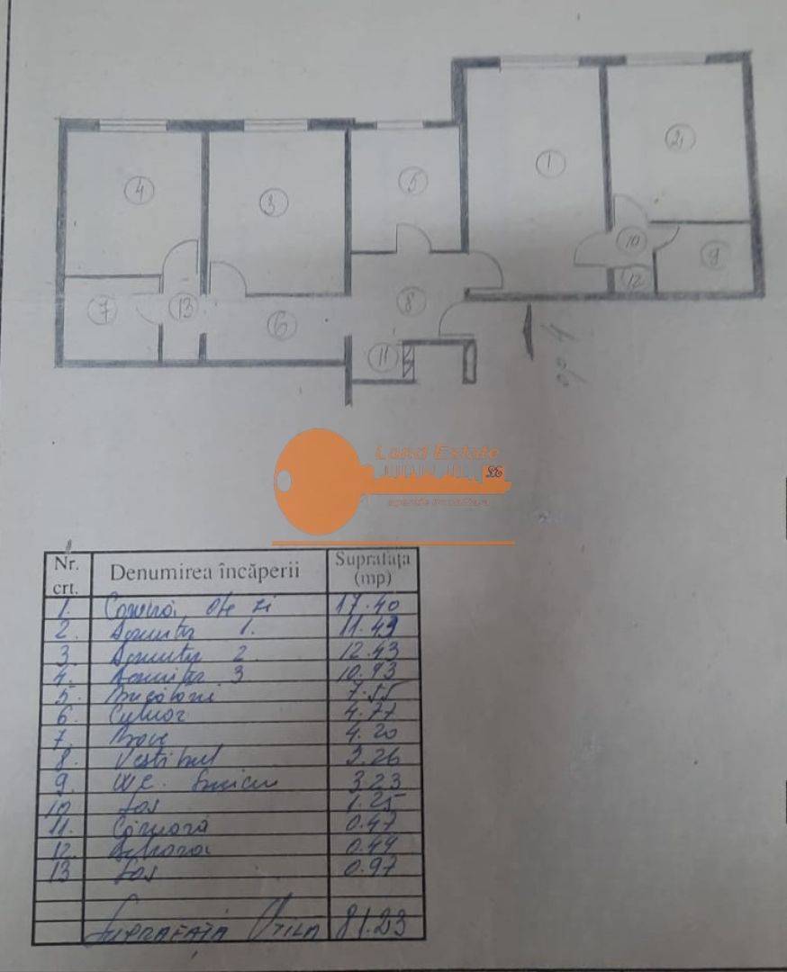 Apartament cu 4 camere  82 mp utili Sebastian – Rahova - Schiță 8