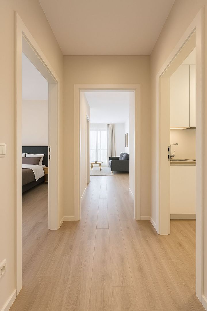 2 camere moderne, balcon, comision 0% – aproape de școli și transport - Poză 2