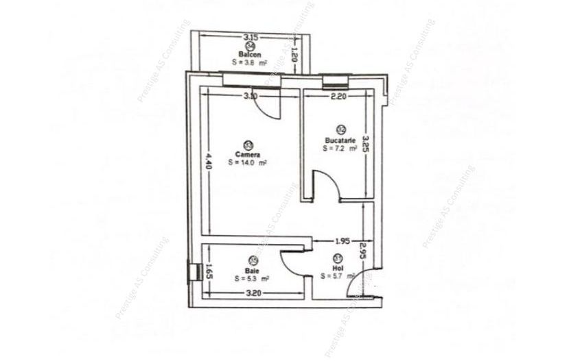 Apartament 1 camera |  Calea Urseni | Etaj 1 | Parcare inclusa - Schiță 11