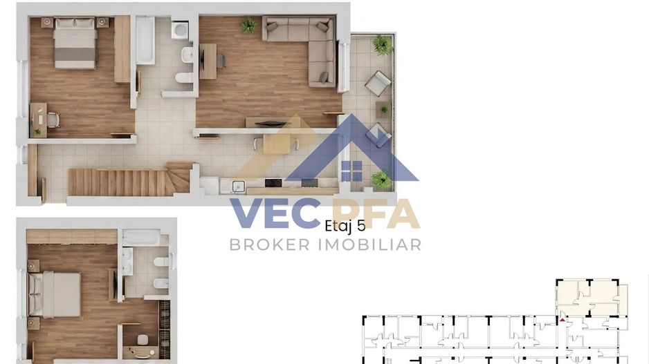 Apartamente 3 Camere și două unități tip Duplex Comision 0% - Poză 3