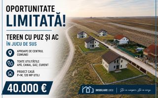 Teren cu PUZ aprobat și proiect de casă P+M – 400 mp - Jucu de Sus - Poză 1