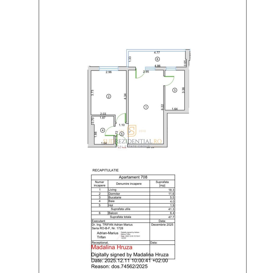 Apartament 2 camere – Prima închiriere | Confort Urban | Parcare - Schiță 8