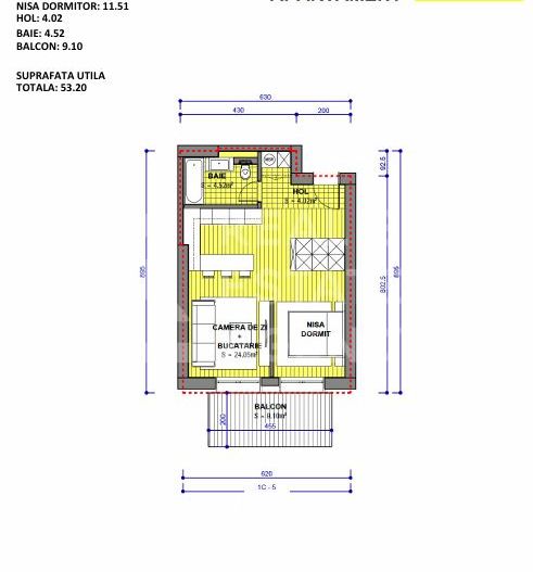 Studio Modern cu Balcon Mare – Sky Light Residence - Poză 6