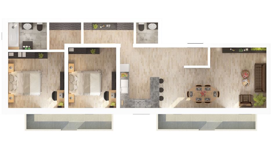 Apartament 3 camere Piata Rahovei, Dedeman, Sibiu - Schiță 2