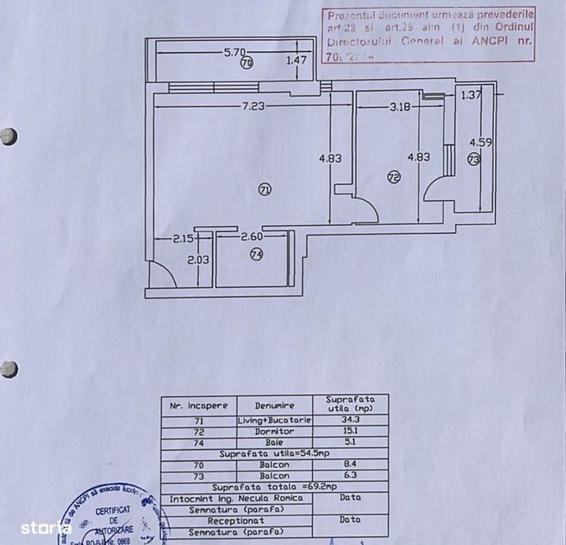 AP. 2 CAMERE CAP NORD, PARCARE, BOXA, INCALZIRE PARDOSEALA, COMIS 0% - Schiță 13