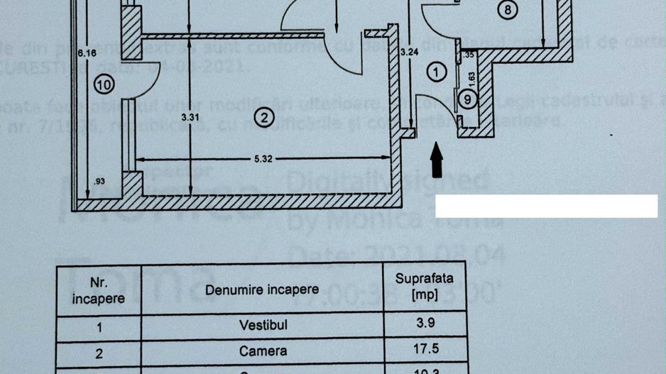 Apartament 3 camere bloc anvelopat Romancierilor, Drumul Taberei - Schiță 7
