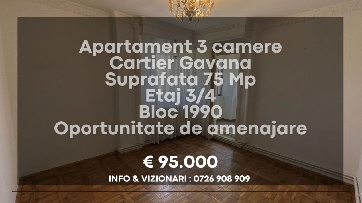 Apartament decomandat 3 camere Gavana - Poză 5