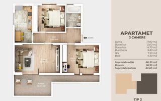 Apartament 3 Cam, Direct Dez, Comision 0, Ozana-Titan - Poză 7