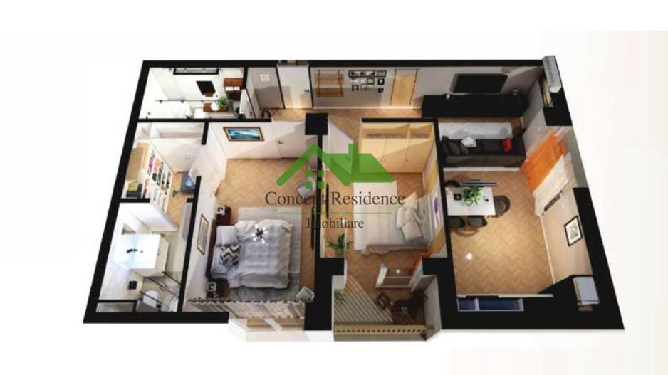 Apartament 2 camere, ansamblu nou – de la 850 €/mp + TVA, 0% comision - Poză 5