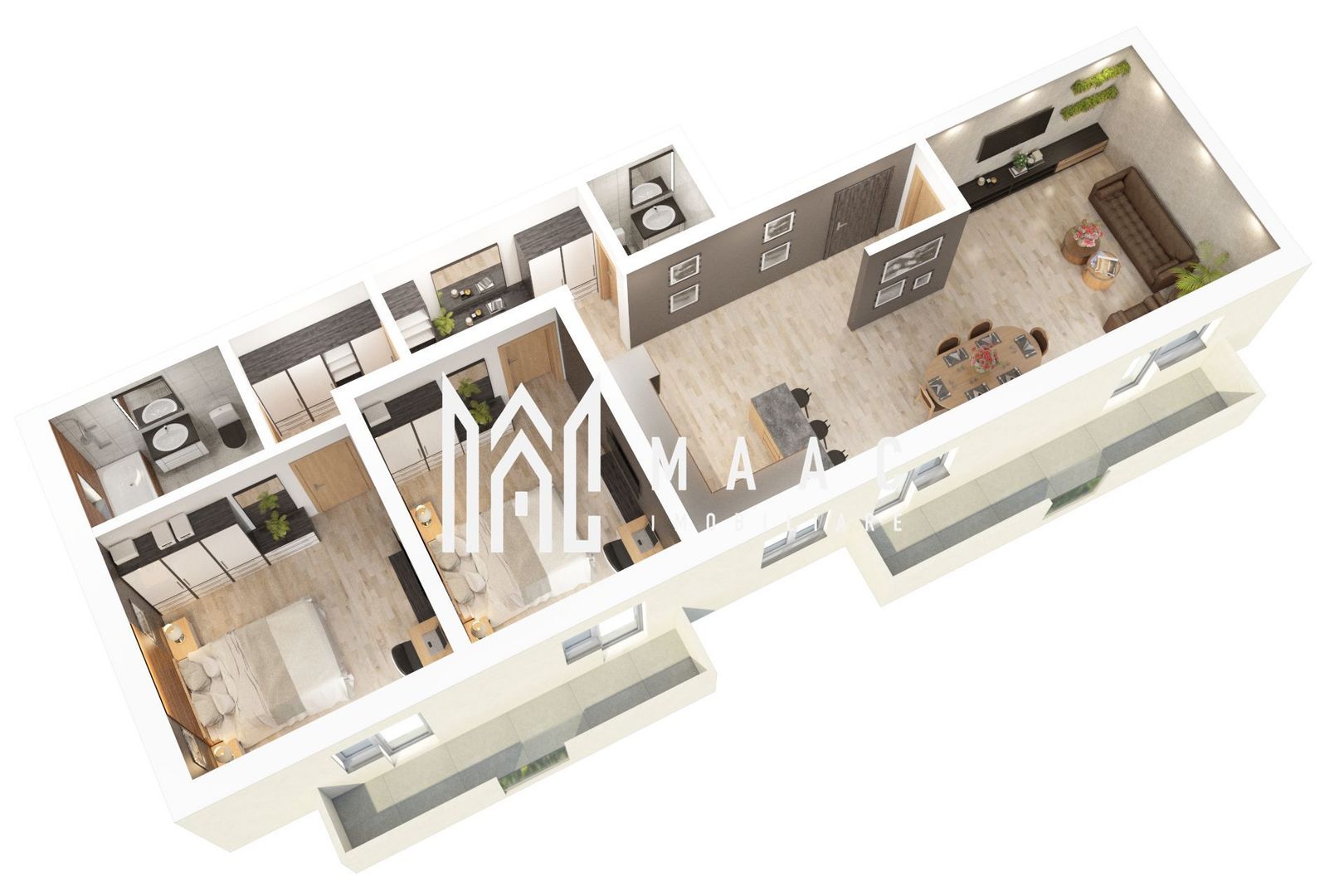 Apartament 3 camere | Constructie noua | Balcon | 78 MPU - Poză 1