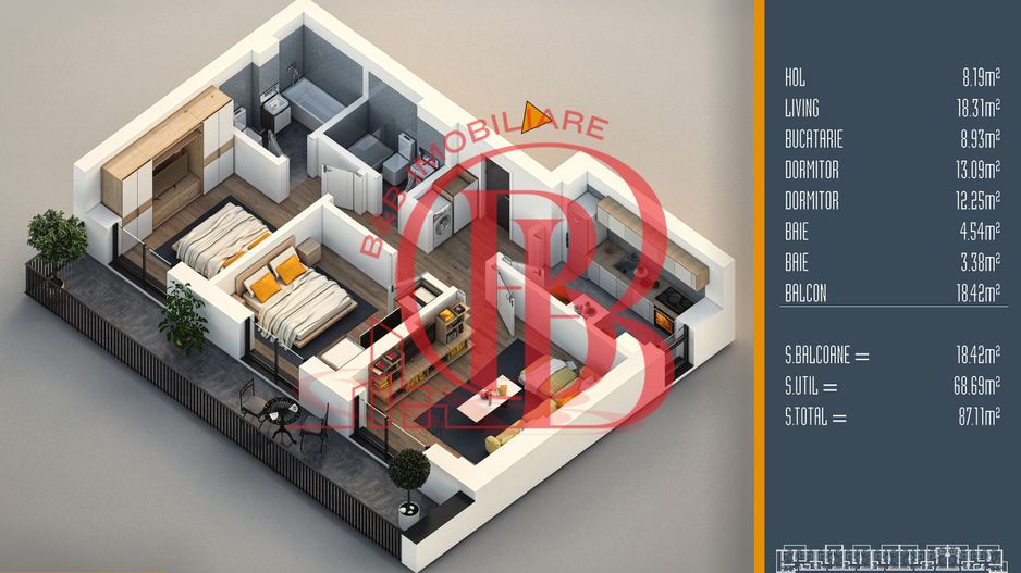 Oferta Lansare 3 camere proiect nou Pallady - Schiță 1