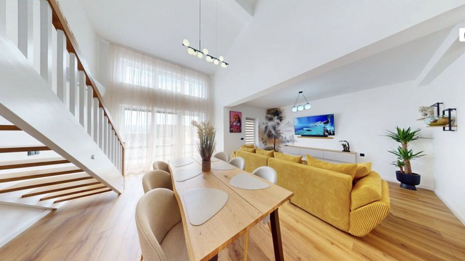 Penthouse de vanzare in Sibiu, pe 2 niveluri, mobilat si utilat modern - Poză 15