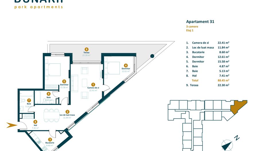 Apartament cu CF 3 camere finisat direct de la dezvoltator! - Poză 2