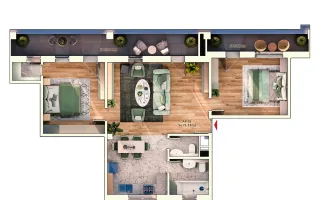 Apartament 3 camere Dorobanților Cluj imobil nou cu CF - Schiță 12