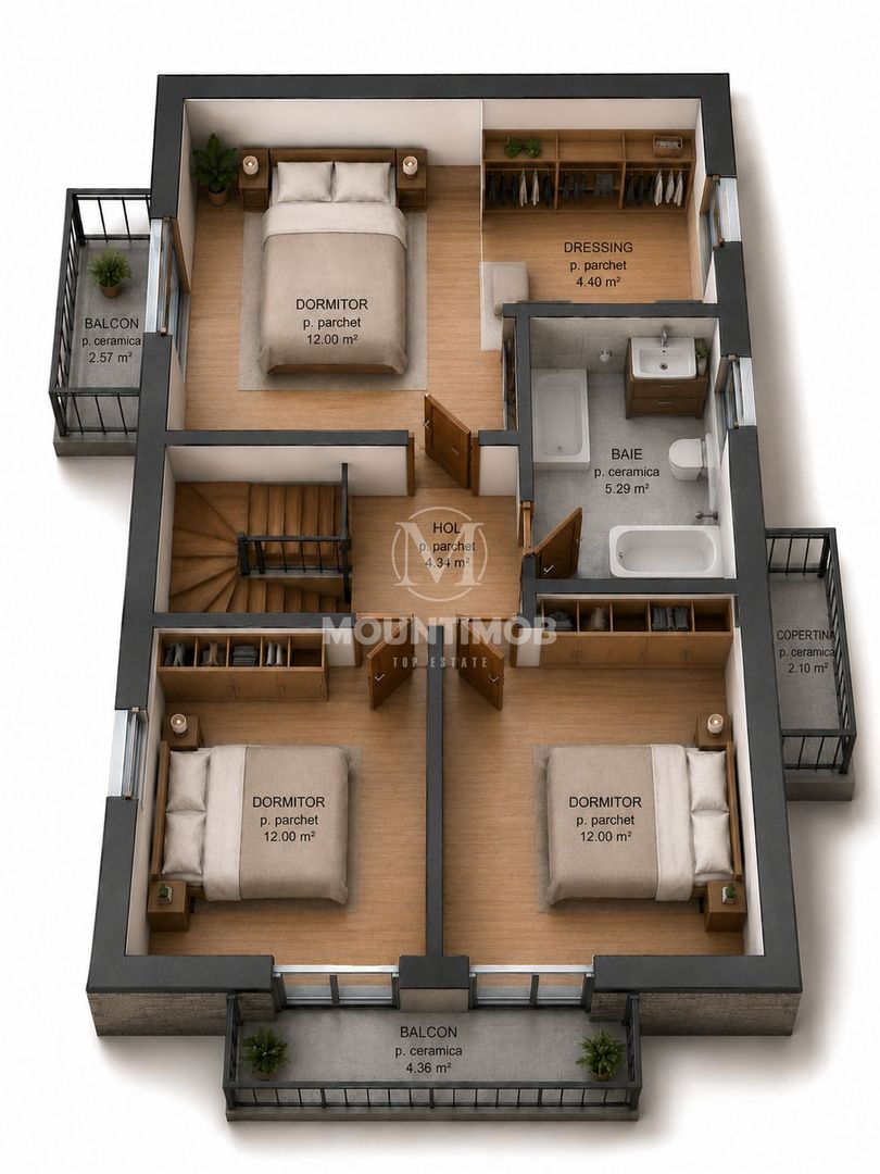 Casă individuală, 108 mp utili, NZEB | 300 mp teren, Sânpetru/Brașov - Schiță 8