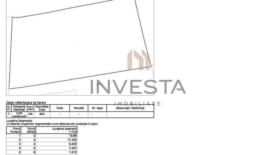 Exclusivitate! Oportunitate rara! Teren exclusivist! 652 mp front 19! - Schiță 3