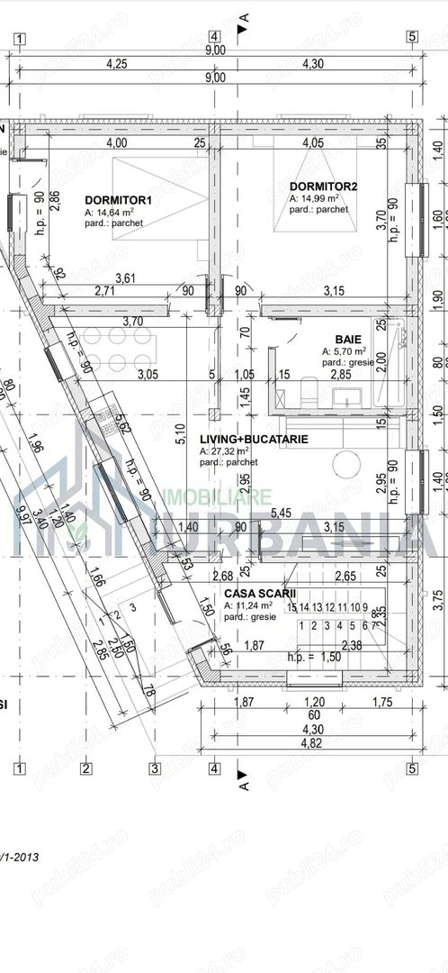 Apartament 3 camere, etaj 2, imobil cu 3 unități, Iași - 70.000 EUR - Poză 2