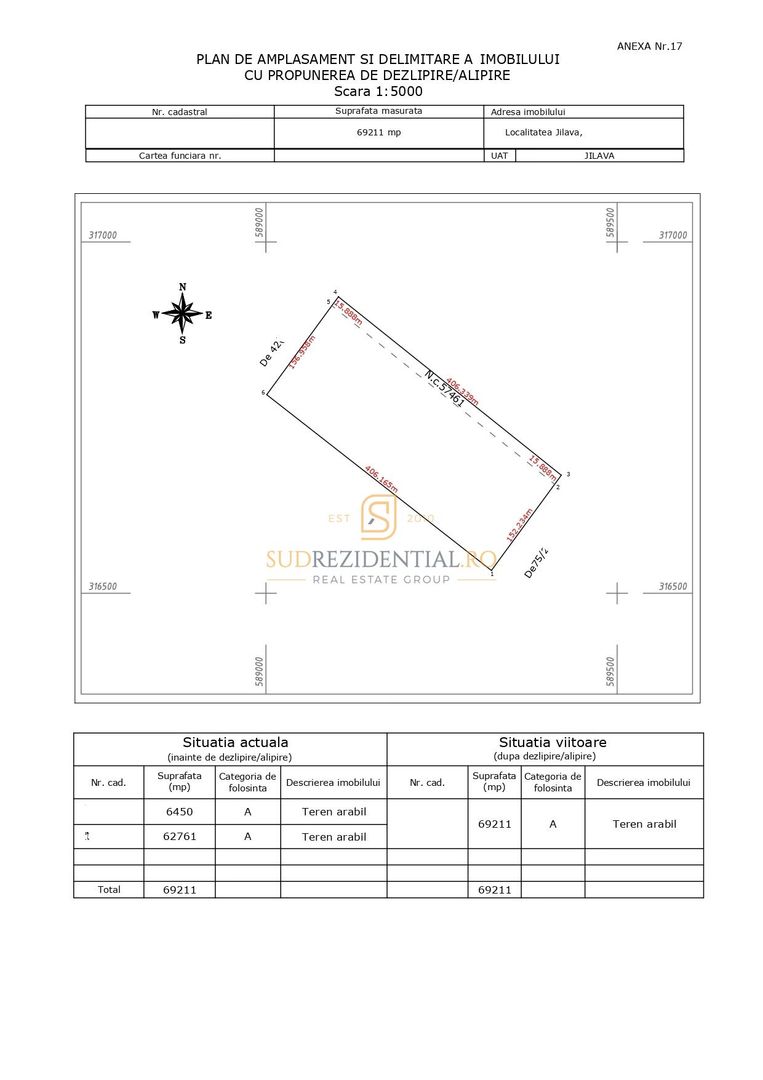 Teren 69.211 mp, Jilava granita cu Sect. 4, ideal investitie - Poză 4