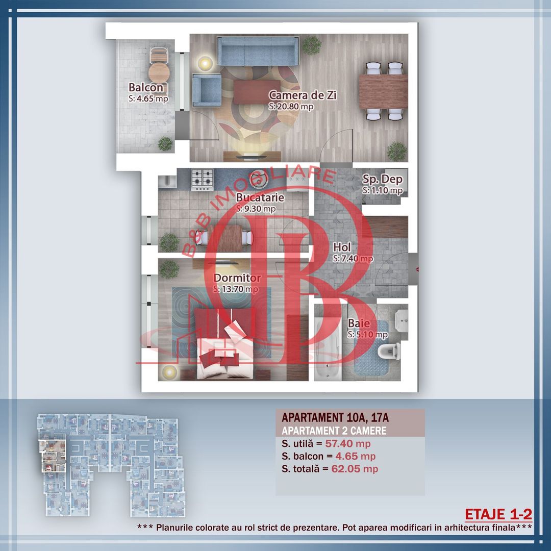 Oferta Lansare 2 camere decomandat incalzire pardoseala - Schiță 1