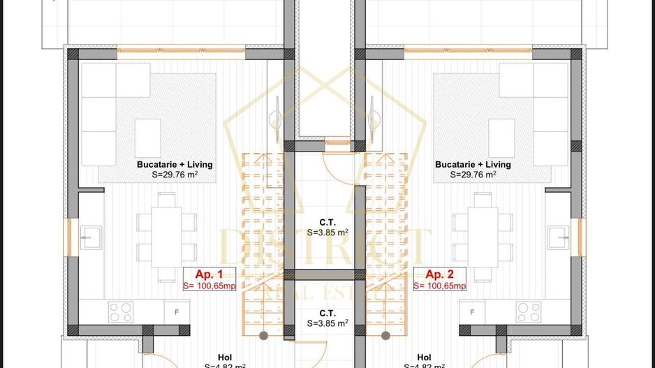 Duplex cu 4 camere, despărțit prin camera tehnica | Mosnita Noua | Barista - Poză 5