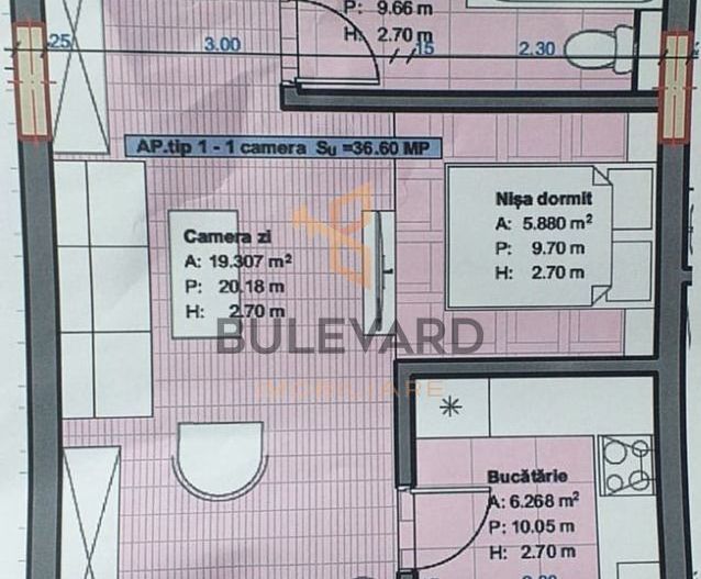 Apartament cu 2 camera, zona strazii Urusagului! - Schiță 7