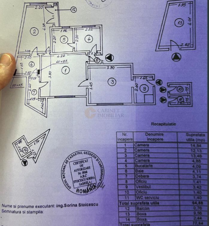 4 camere  | Etaj 1/6  | Calea Victoriei - | Partial mobilat si utilat - Poză 22