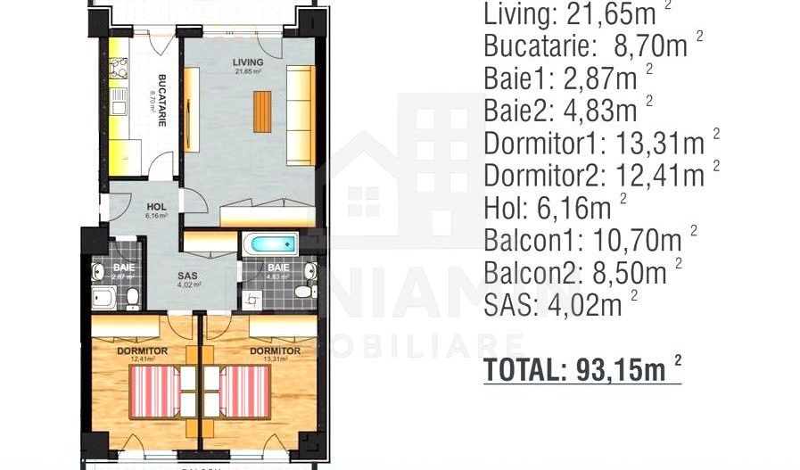 3Camere- 93mp-Ultrafinisat-2Bai-Bloc Nou-Rovine-Bacriz-Comision 0 - Schiță 10