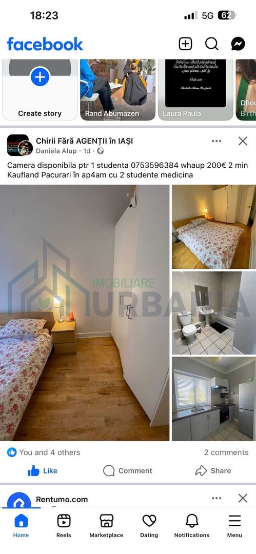 Închiriere cameră în apartament cu 4 camere, zona Pacurari, Iași - Poză 1