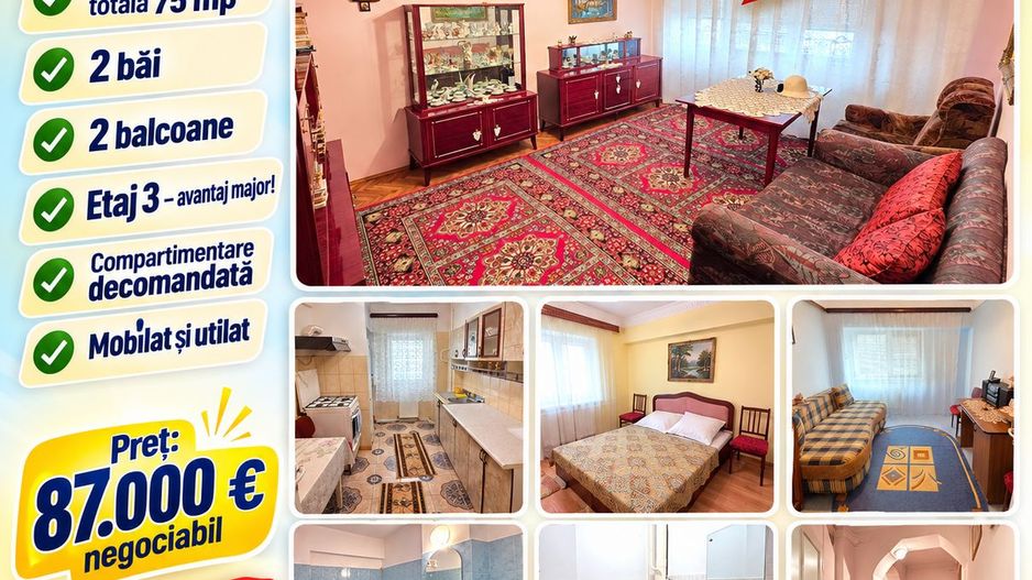 Apartament 3 camere, etaj 3, VASLUI - zona GARA; - Poză 1