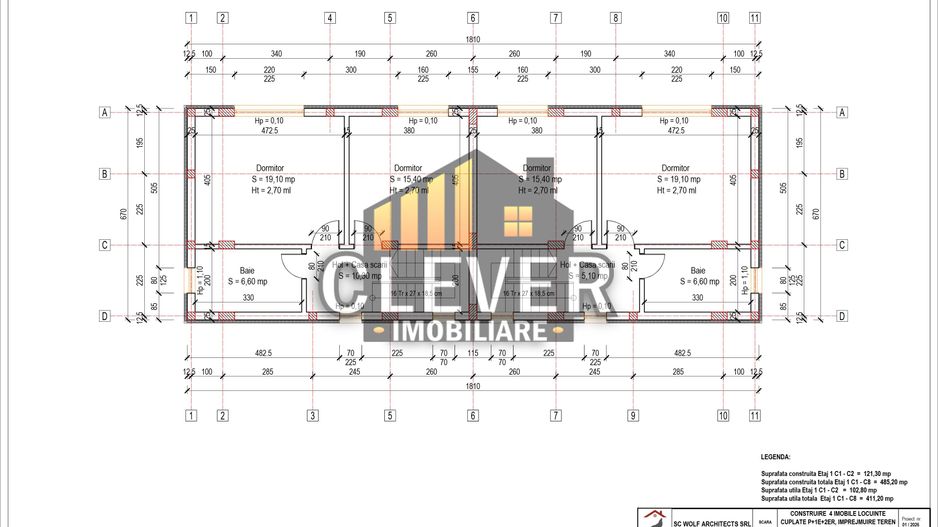 Vila duplex 4 camere,2 parcari , 132 mp utili, Metrou Teclu, Sector 3 - Schiță 24