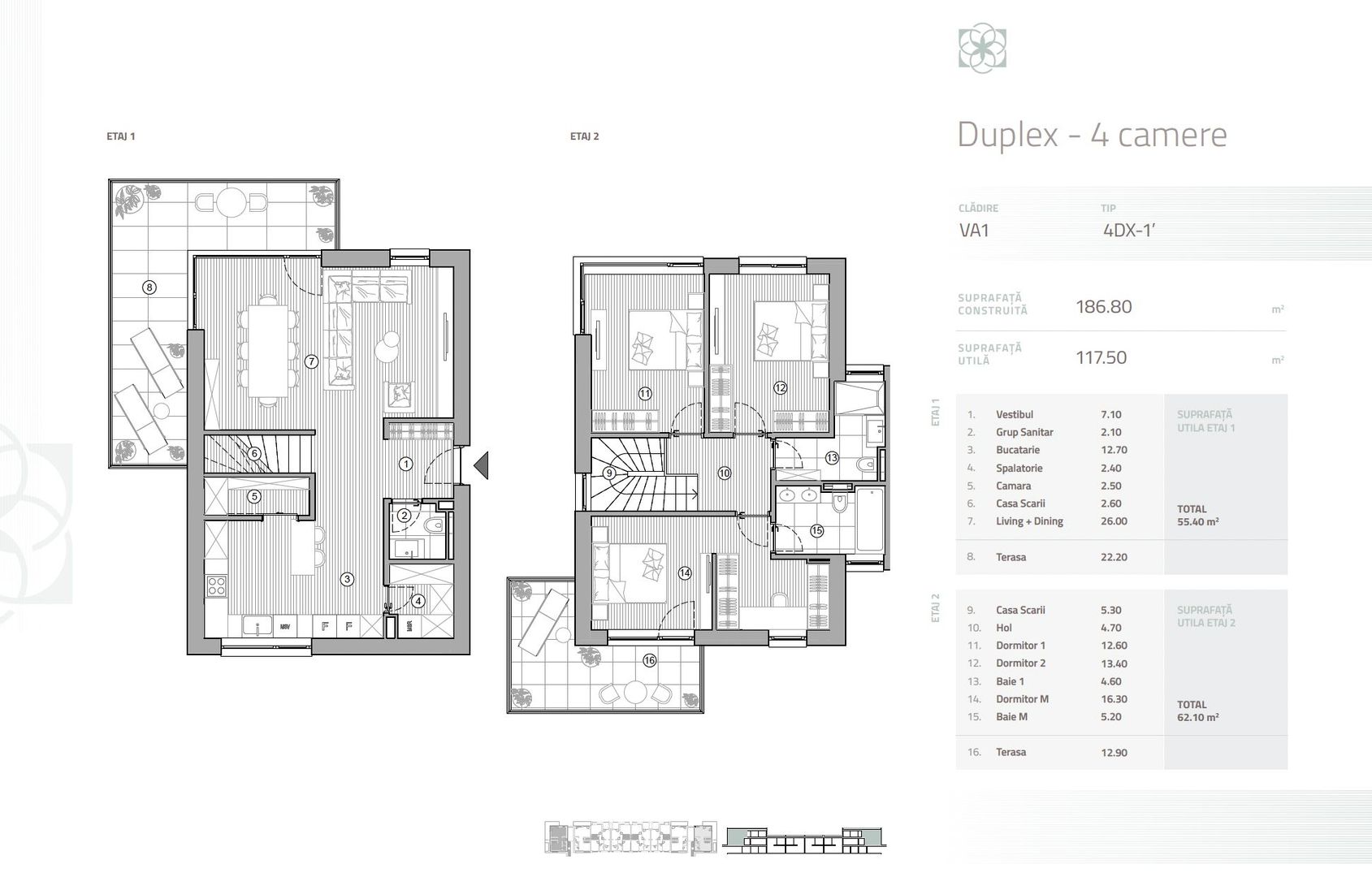 Duplex 4 camere | Proiect Nou | Gated-Community | Pipera - Schiță 3