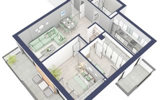 Apartament 3 camere | Balcoane 16.1 mp | Etaj 2 | Turnisor - Poză 4