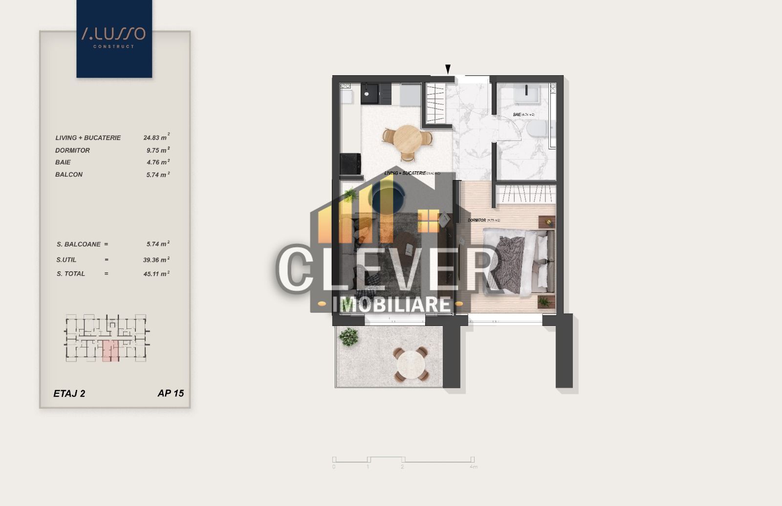 Alusso 2 camere premium Metrou Teclu, Pallady Comision 0% - Poză 3