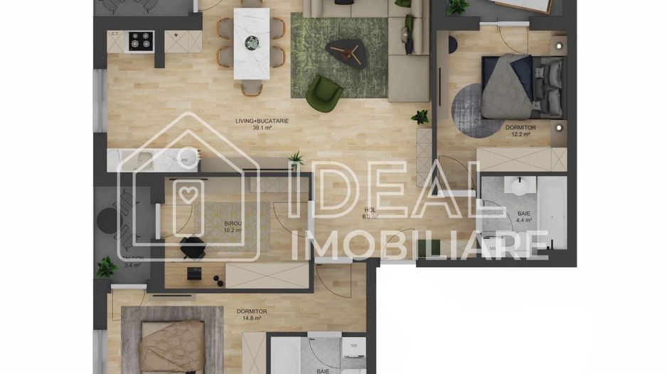 🏡 Apartament 4 camere 3 balcoane si loc de parcare inclus zona Doamna Stanca - Poză 3