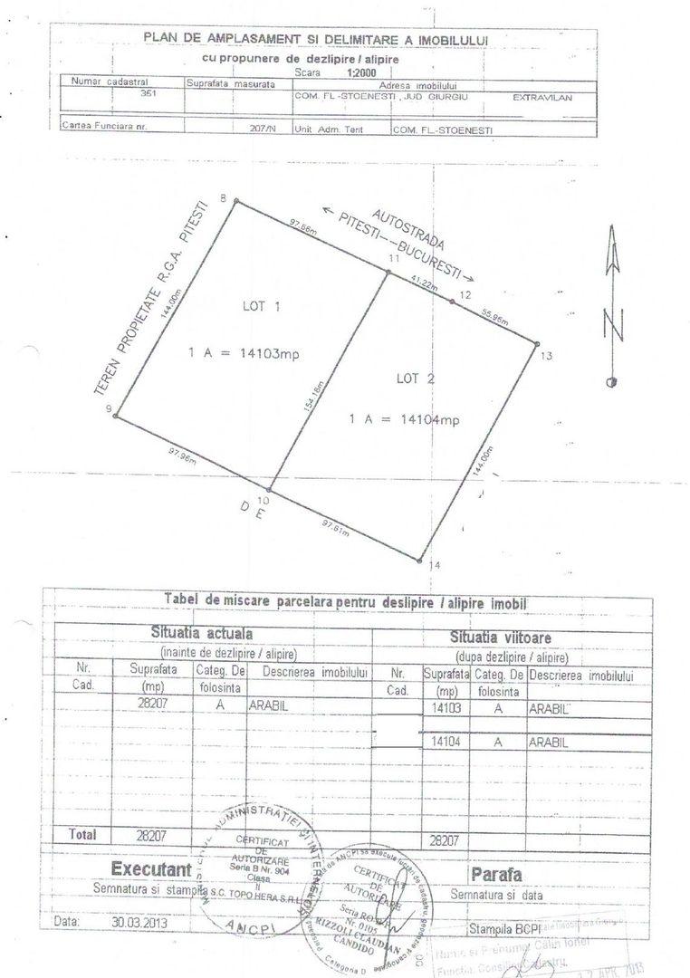 Teren cu deschidere de 97.66ml la Autostrada A1 | 14.103mp - Poză 7
