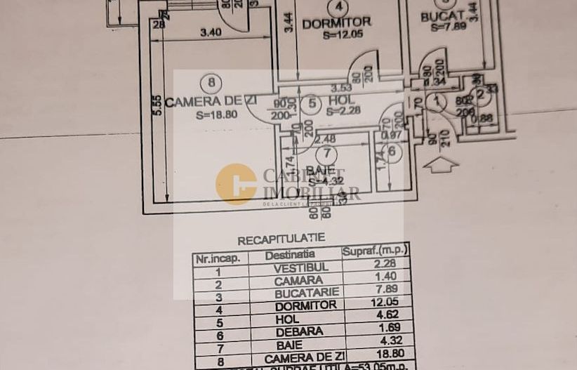 2 Camere - 59MP | Decomandat | 3/8 | Creditabil | 1986 | Crangasi - Schiță 14