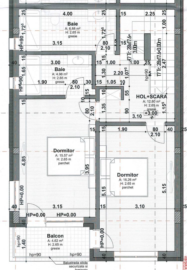 Apartament in vila cu 138 mp utili, Terasa 25 mp + 2 balcoane si garaj - Schiță 3