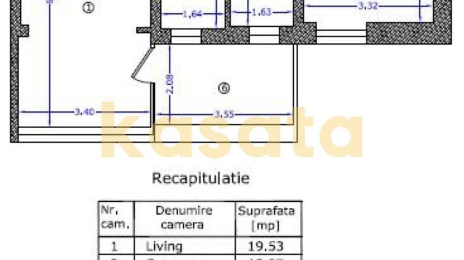 OPORTUNITATE | APARTAMENT 2 CAMERE |PARCUL CIRCULUI |BLOC NOU |PARCARE - Schiță 7