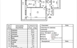 ❇️  3 Camere DECOMANDAT | Etaj 1 | Reabilitat Termic - VEDERE ÎN SPATE - Schiță 15