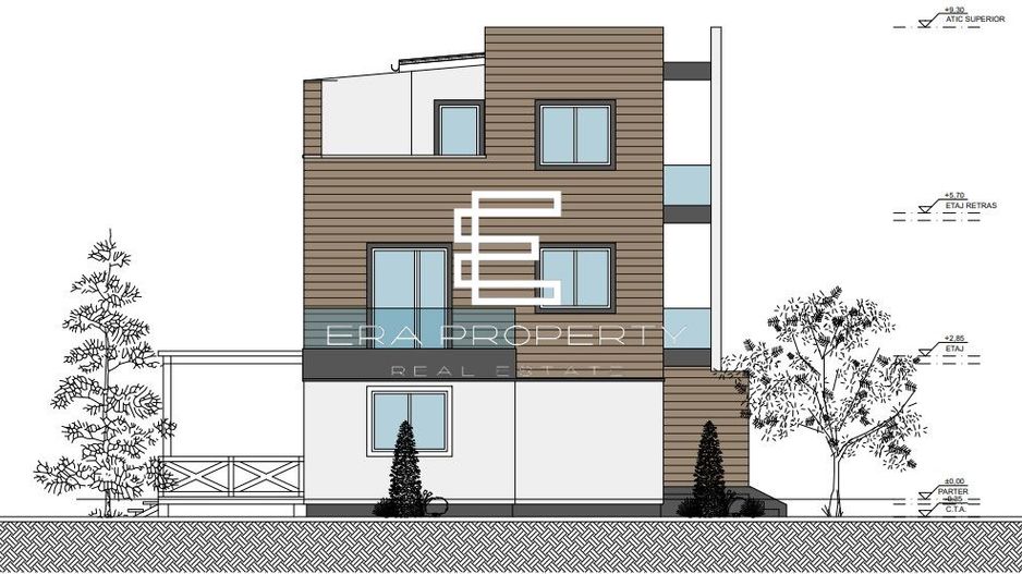 Casă modernă în Sibiu – etaj retras, terase -teren 213 mp - Poză 4