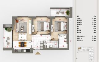 Apartament Premium 3 Camere Suprafata Generoasa Th. Pallady - Poză 2